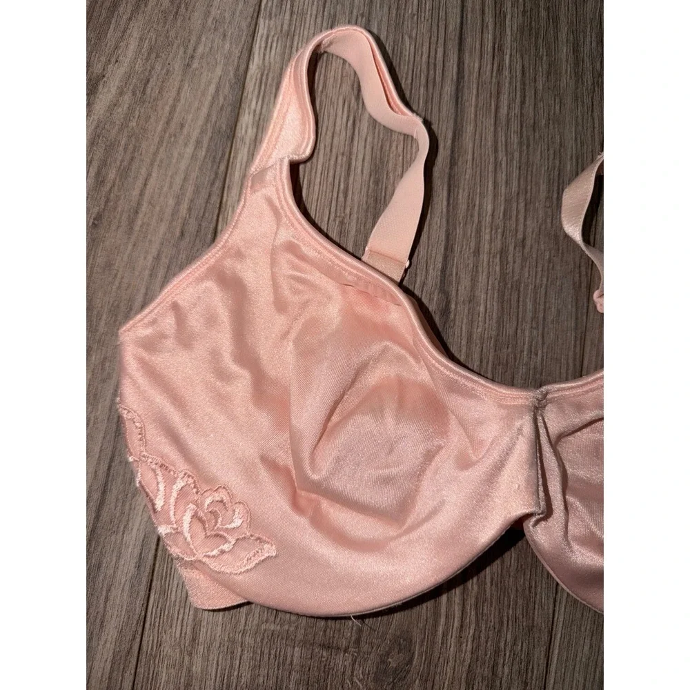 Warners Simply Sensational Underwire Bra 01530 Peach‎ Pink Lace Trim 36DD T2
